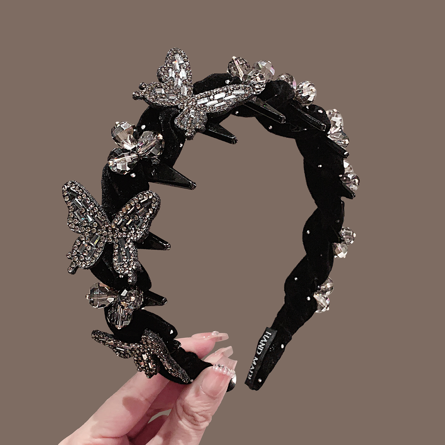 高颅顶蝴蝶发箍女2025新款高级感带齿防滑洋气时尚头饰发卡头箍女