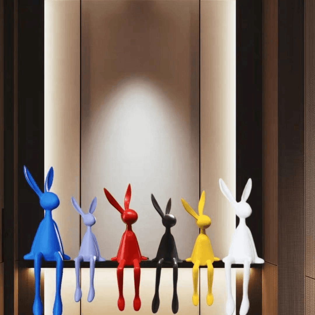 新疆包邮西藏包邮西藏简约现代长耳朵坐姿兔子摆件创古风创意桌面