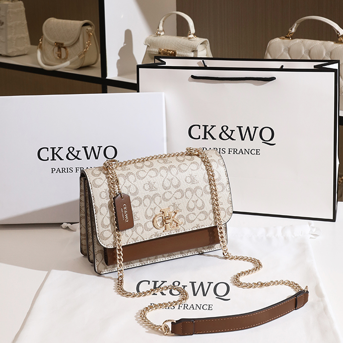 CK&WQ/2025新款 爆款印花链条百搭气质单肩斜跨腋下手提女士包包