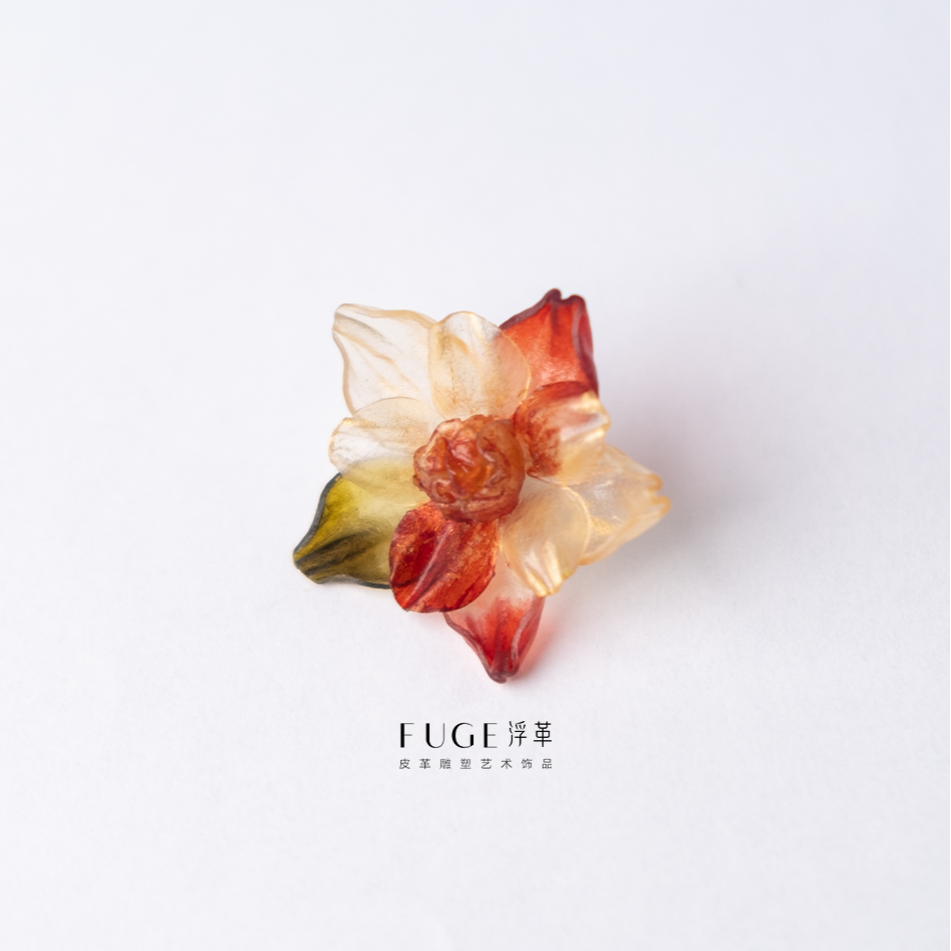 浮革 非金属皮质耳饰 光釉绮缘耳钉艺术家手作皮雕塑小众饰品