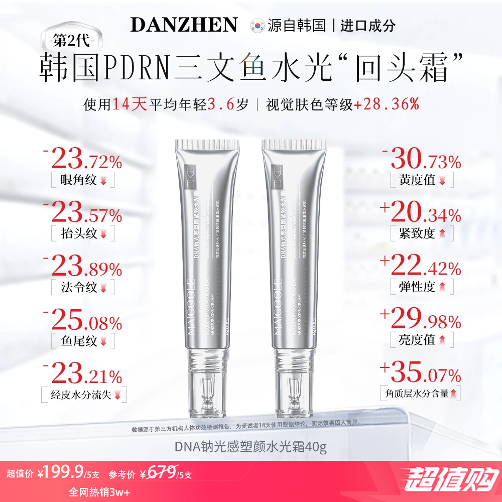 【抗皱紧致】DNA钠光感塑颜水光霜抗皱保湿三文鱼回头面霜嫩肤滋润
