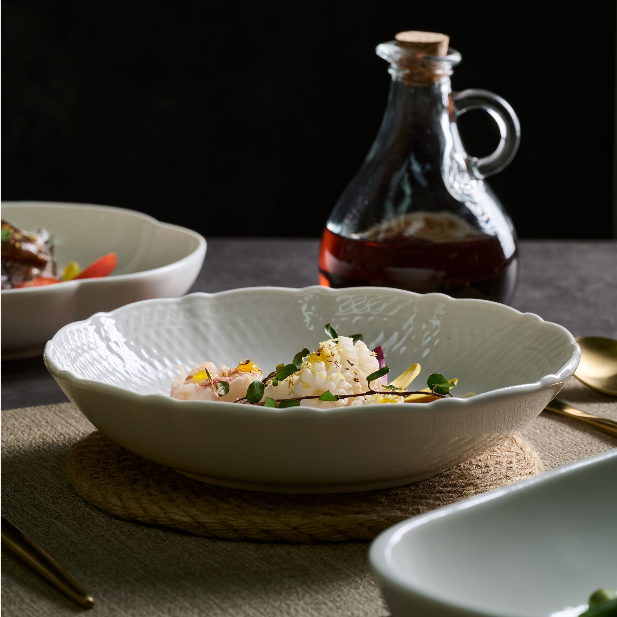 双11福利云山景墨陶瓷8寸蕾丝盘餐具乔迁礼物