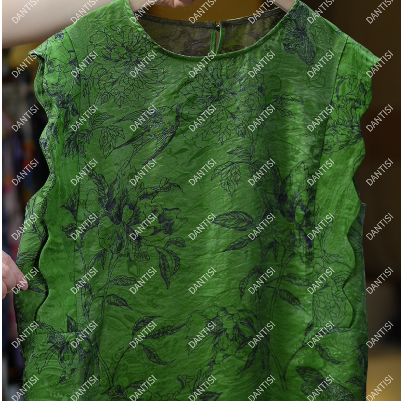 云栖《非遗美学》1621国风夏季时尚无袖波浪边背心