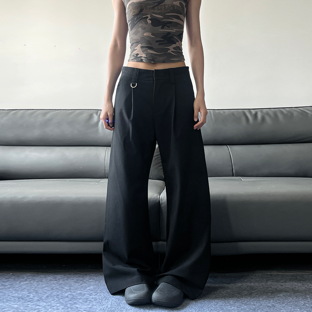 JADE QILIN韩版垂感西裤男宽松直筒 2025 SS cleanfit休闲裤子