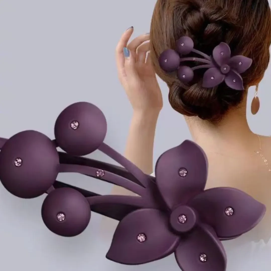 新款樱桃抓夹发夹女盘发后脑勺网红头饰水钻发卡子韩国大号鸭嘴夹