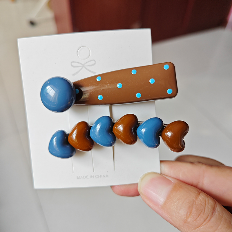 海盐奶咖~发夹女爱心边夹前额一字发卡碎发刘海夹子头饰2025新款