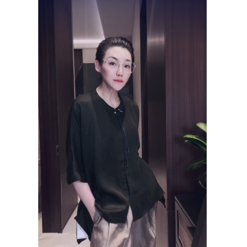 挑染工艺 28姆米 100桑蚕丝香云纱上衣 CS0693
