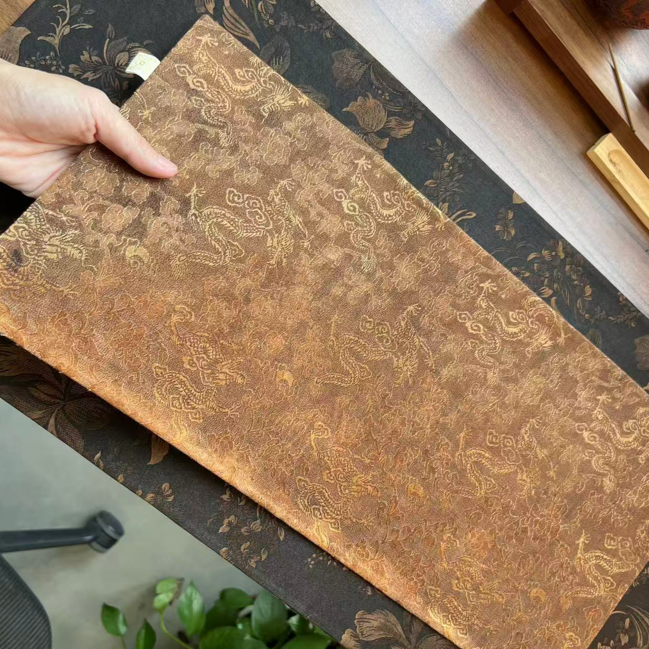 【龙腾盛世】双面香云纱复古双面茶席干泡新中式茶桌垫茶巾桌垫