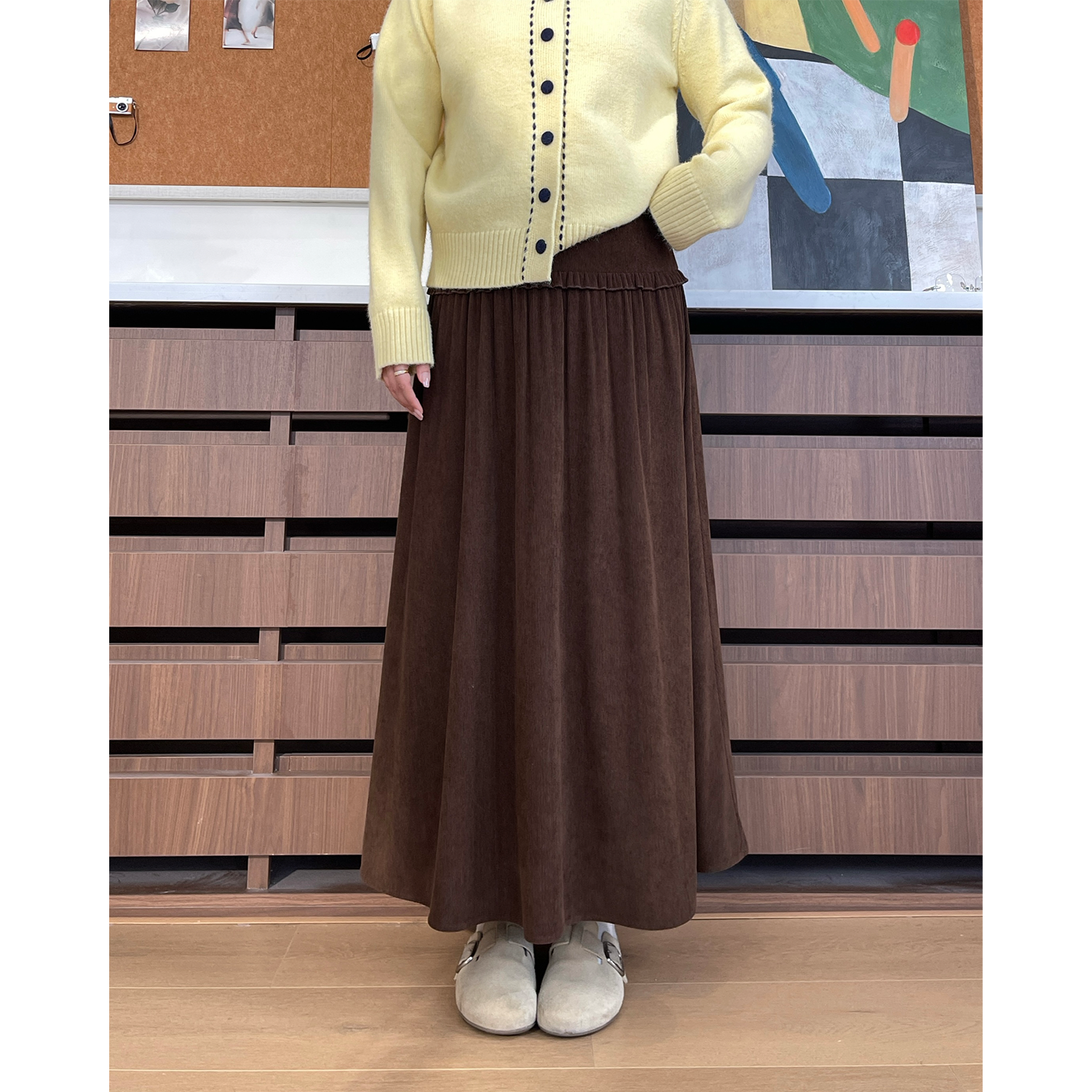 裂渡宣宣【橙岛落日】微胖大码女冬时尚百搭显瘦半身裙ZY508V26