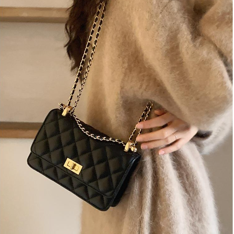 2025年新款纽约大道小方包包女高级感小香风菱格链条单肩斜挎包包