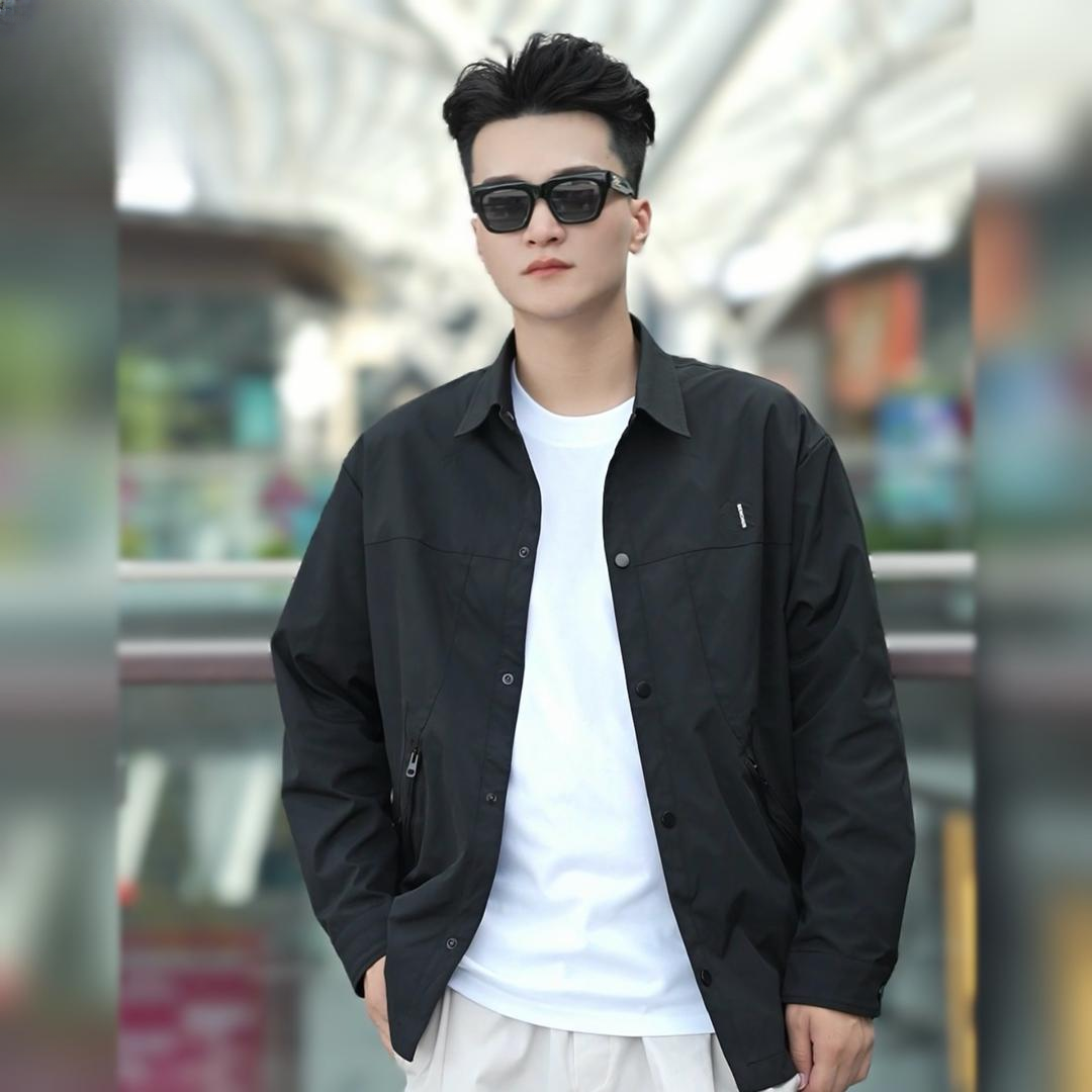 2025秋季新款男士翻领夹克外套时尚帅气潮流休闲百搭宽松拉链口袋