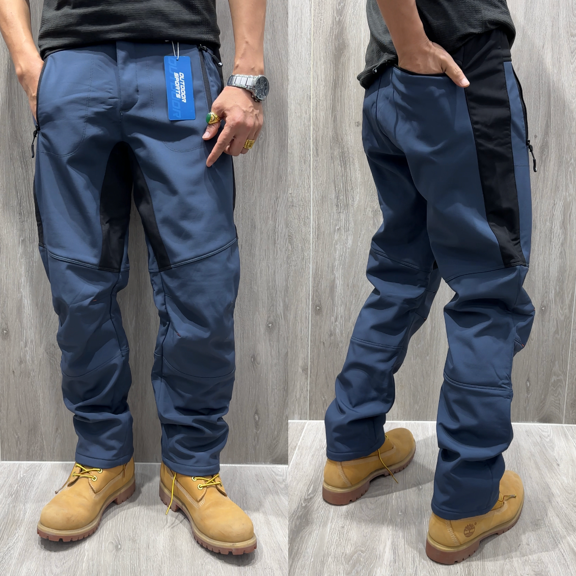 户外牛裤！品质扎实！秋冬男士高端加绒保暖防风防水软壳休闲裤