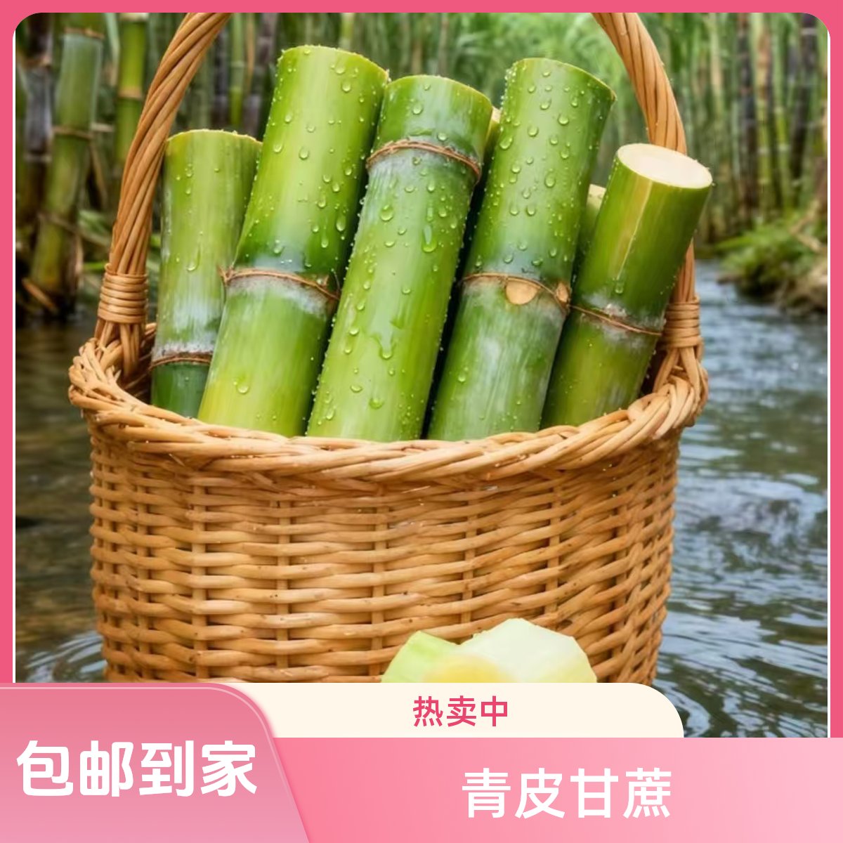 贵州青皮玻璃蔗水果甘蔗清甜爆汁薄皮多汁新鲜现发孕妇水果老品种