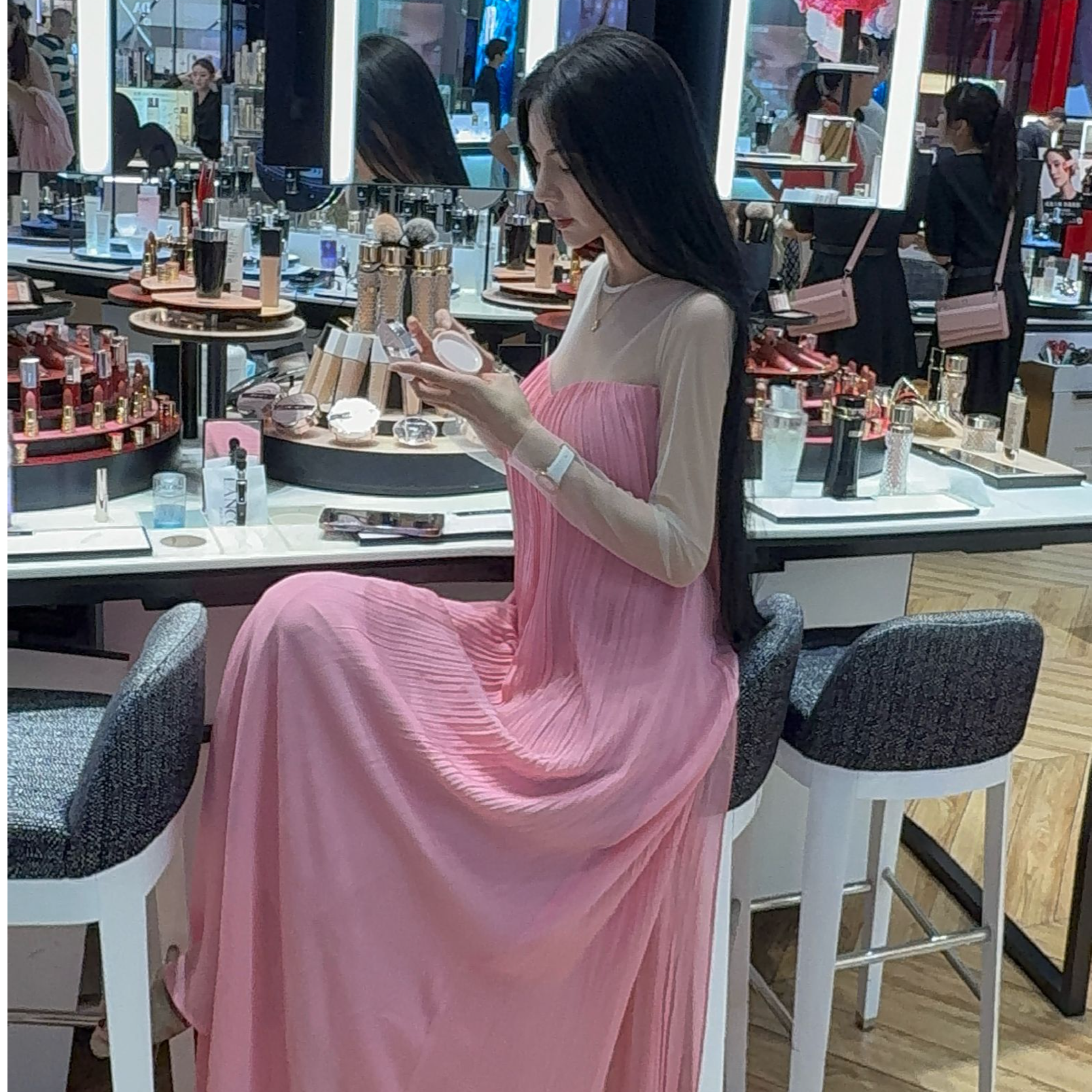 魏元高定/【荷花仙子】中国风飘逸抹胸法式夏季中长款连衣裙-1003