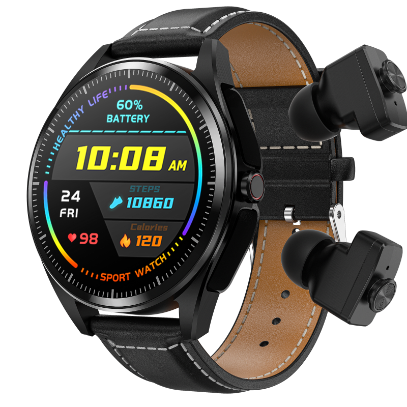 彬格智能蓝牙耳机通话二合一心率血压血氧计步运动多功能男手表