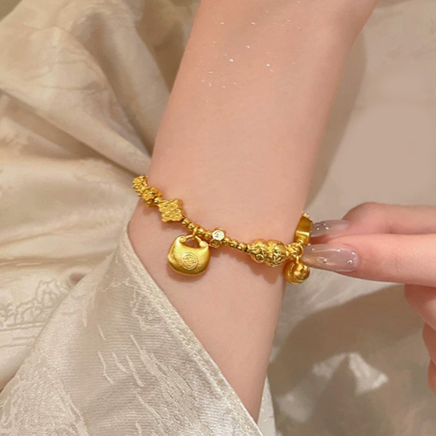 福韵天玺 铜合金手链 《韵系列》喜乐胖福圈手串礼物送女友小众轻奢