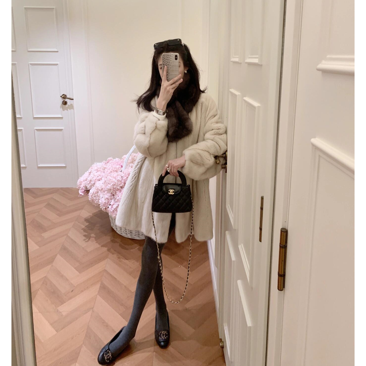 韩系复古感时尚小众连长松羊羔毛外套洋气休闲装棉服