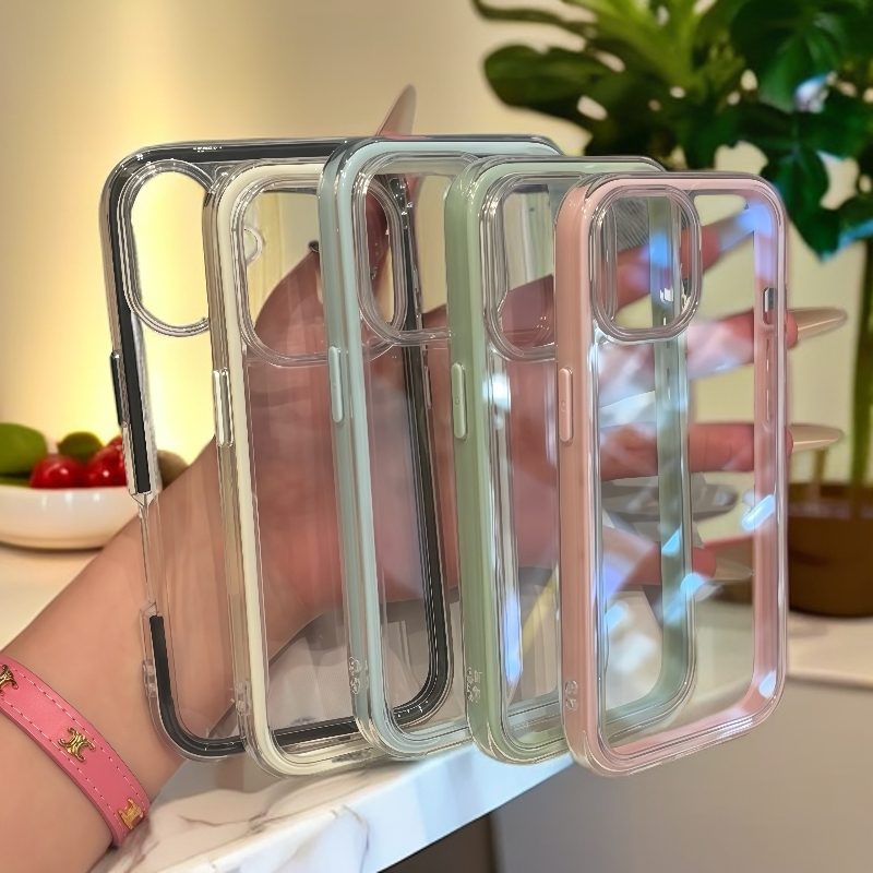 简约高颜值透色适用iPhone16/17promax手机壳华为vivio小米14oppo