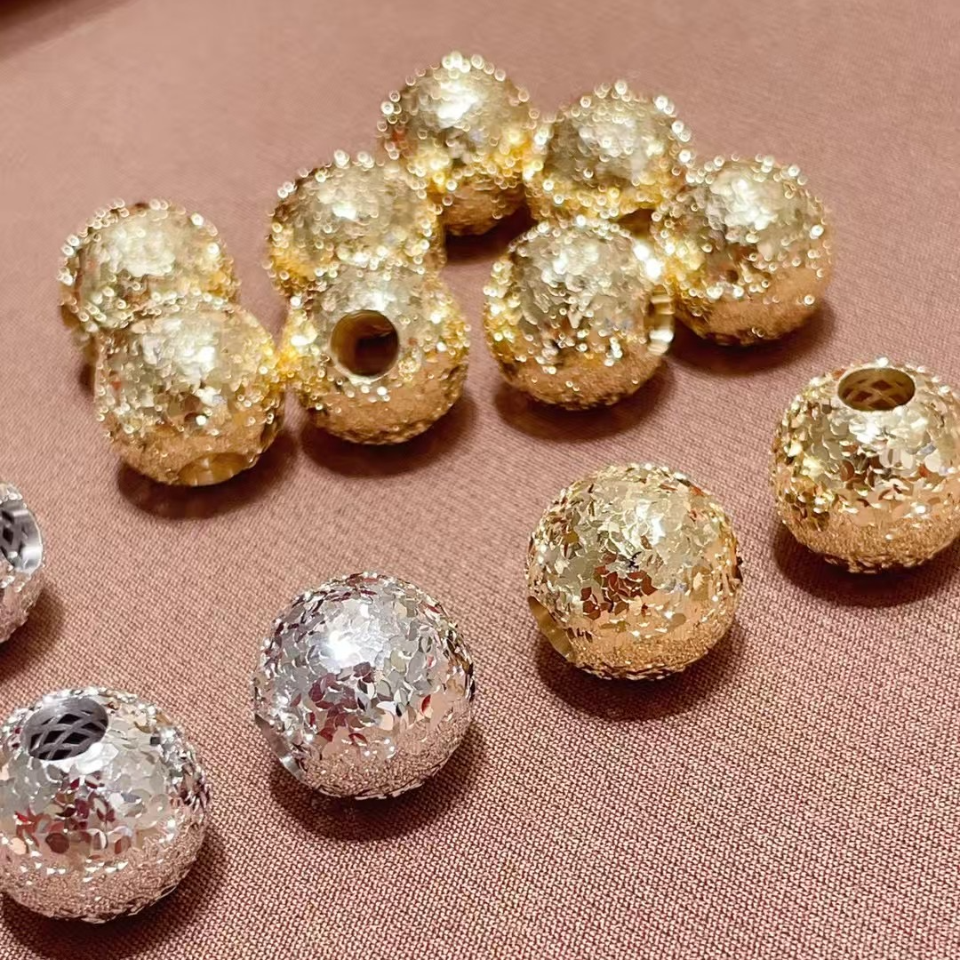 裕璨 18K金路路通碎碎冰金球珠珠吊坠