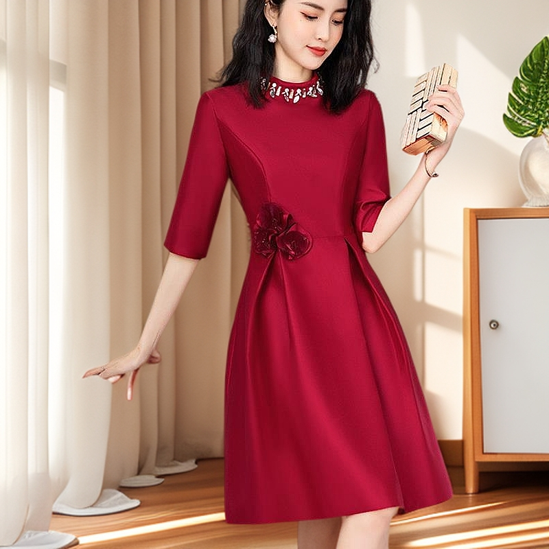 宴会礼服收腰结婚喜服小个子平时可穿贵气高雅晚礼服高贵婚宴长裙