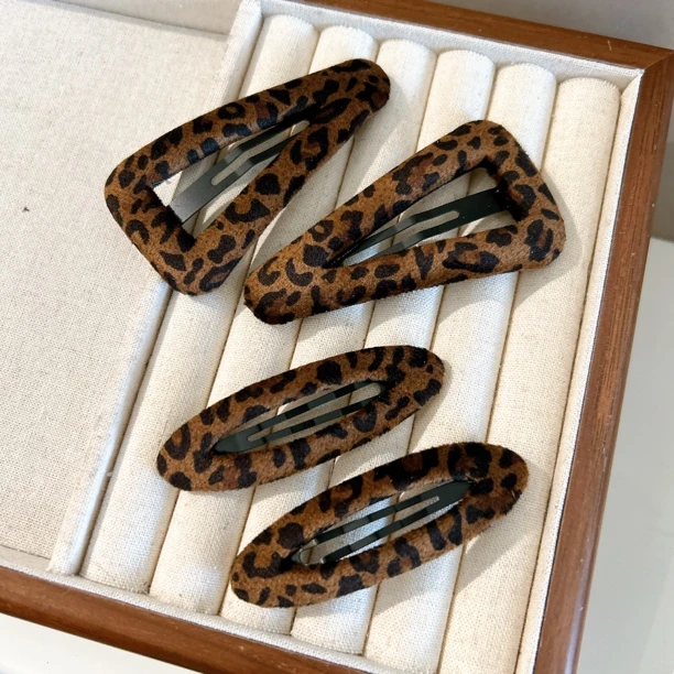 豹纹BB夹刘海碎发侧边夹子简约百搭发卡秋冬气质韩国发饰发夹