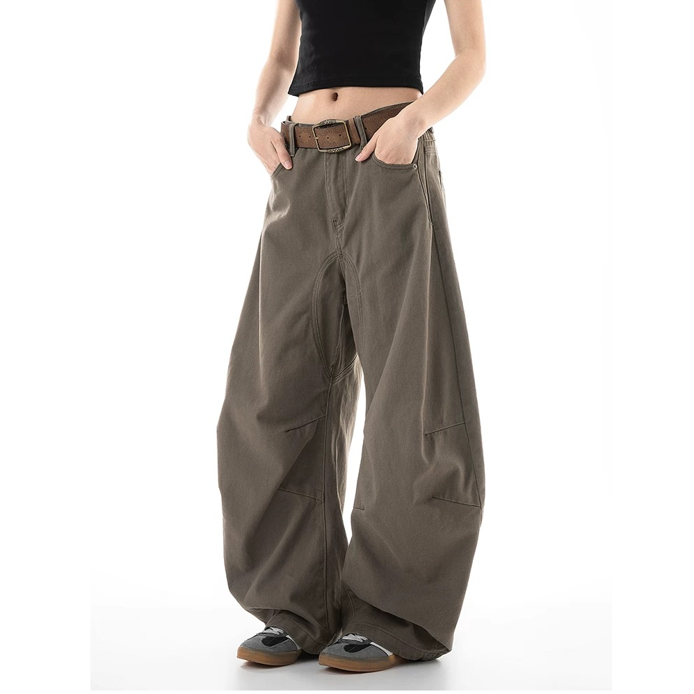 NOMIO美式复古弯刀裤cleanfit休闲裤宽松百搭显瘦高腰垂感秋季