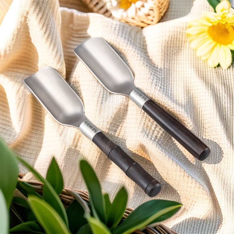 食品级纯钛茶勺单只分茶勺茶铲茶勺家用茶叶匙茶夹茶匙茶道六君子