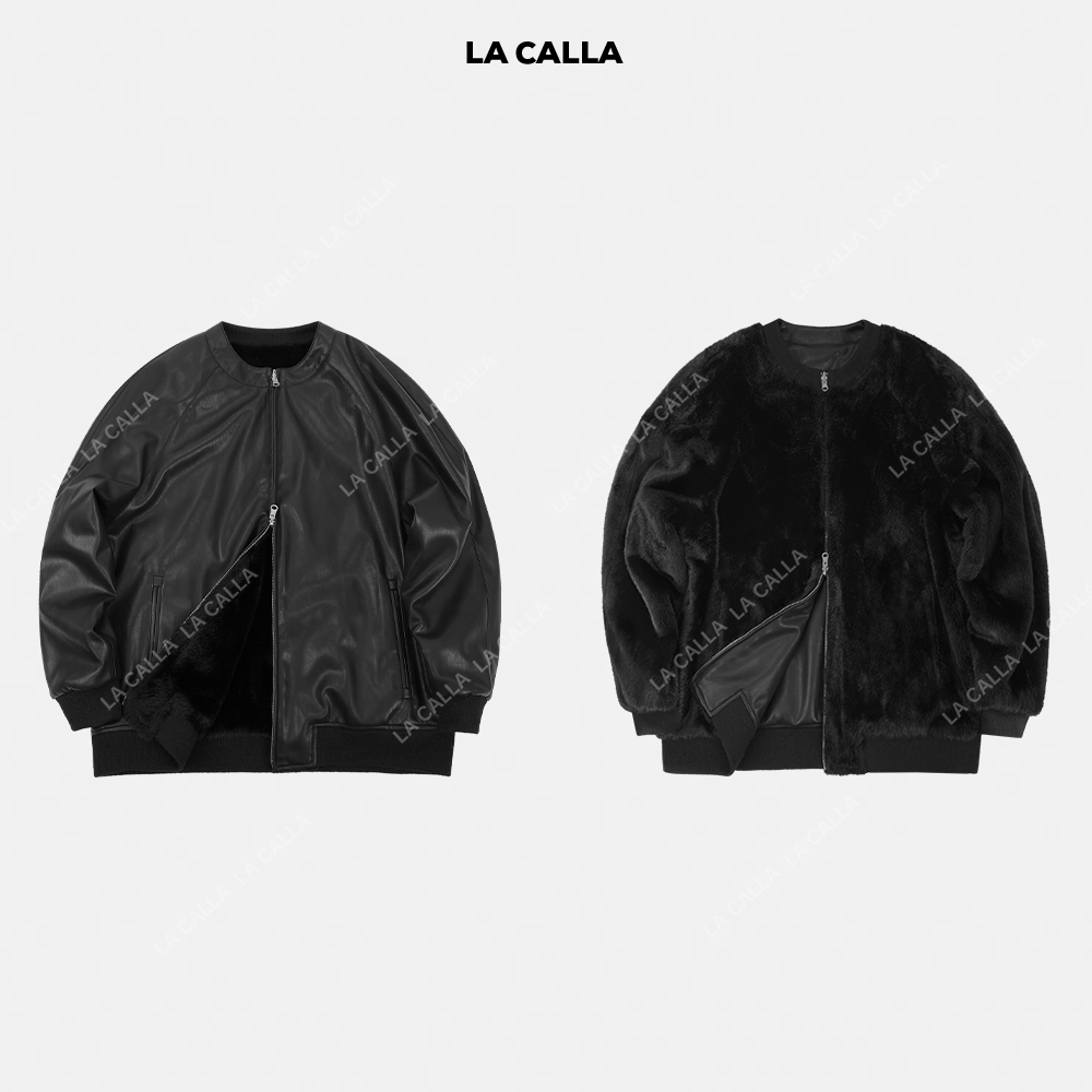 LA CALLA极简双面两穿休闲夹克皮衣OY-WV7896