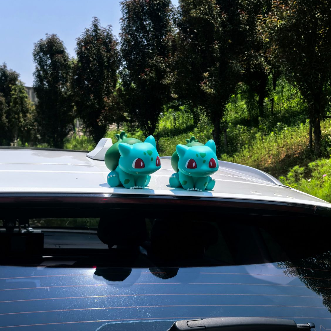 车载13CM妙蛙种子呆萌可爱坐姿玩偶车尾中控台摆件创意公仔饰品