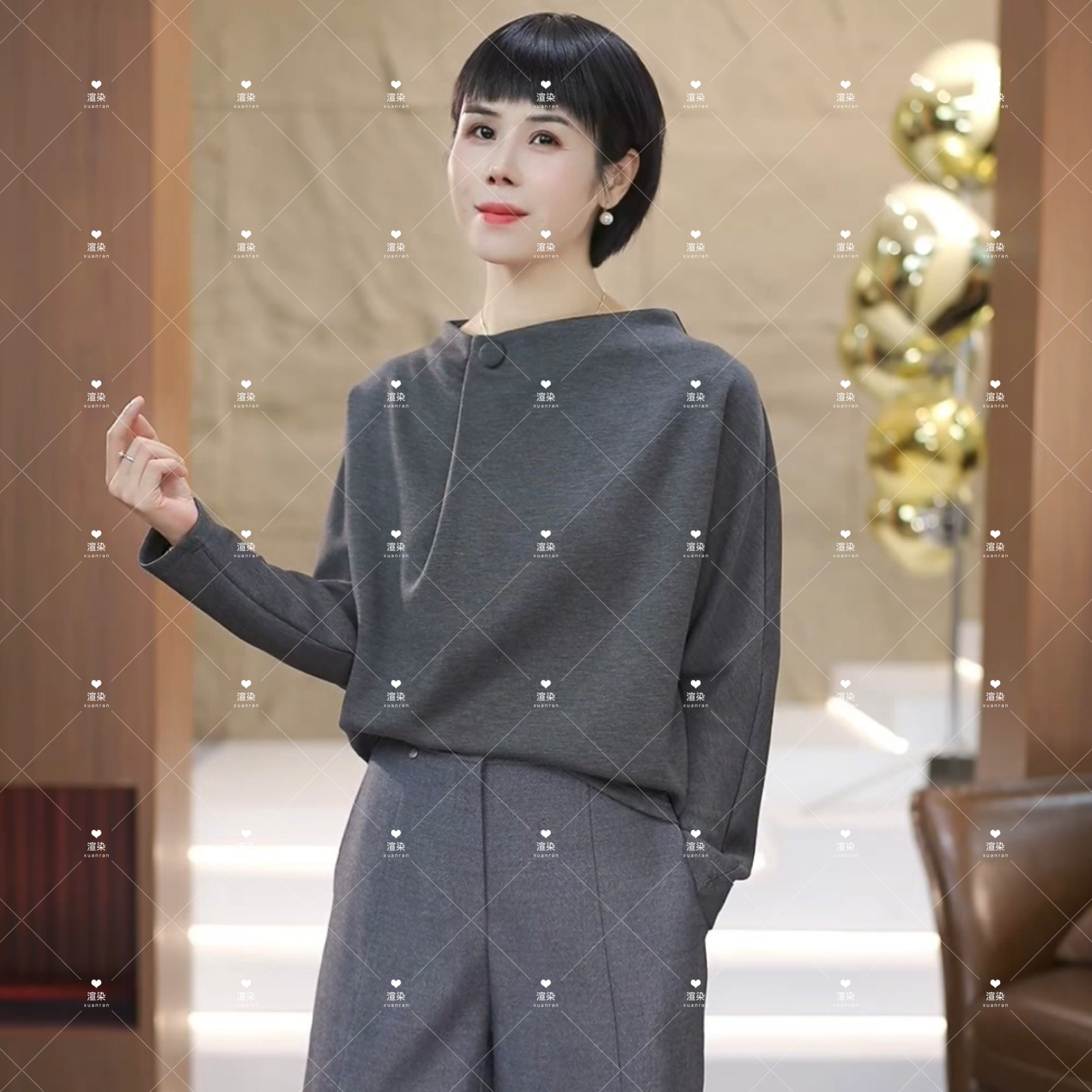 【渲渲推荐】ZY-8-16秋季休闲时尚一粒扣卫衣