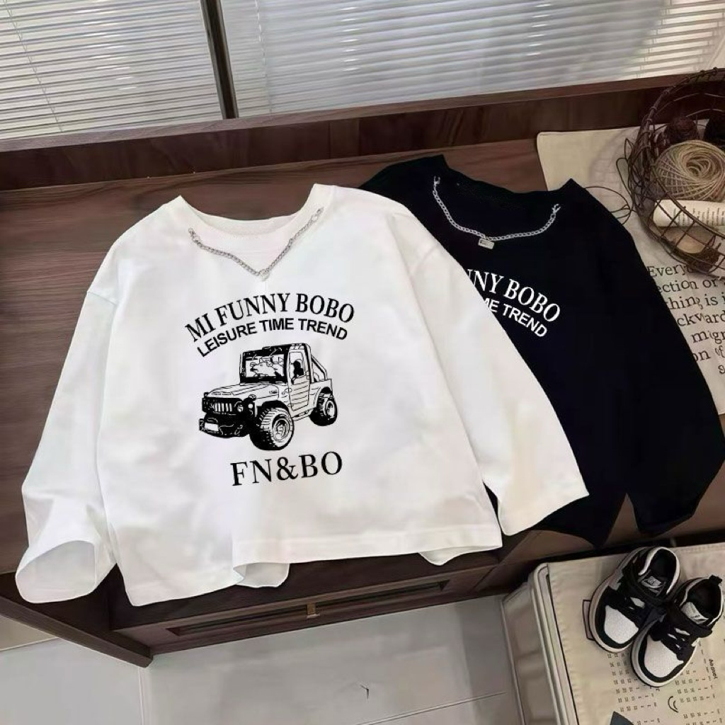 儿童春秋纯棉长袖t恤新款百搭儿童打底衫百搭外穿中小童装ins潮