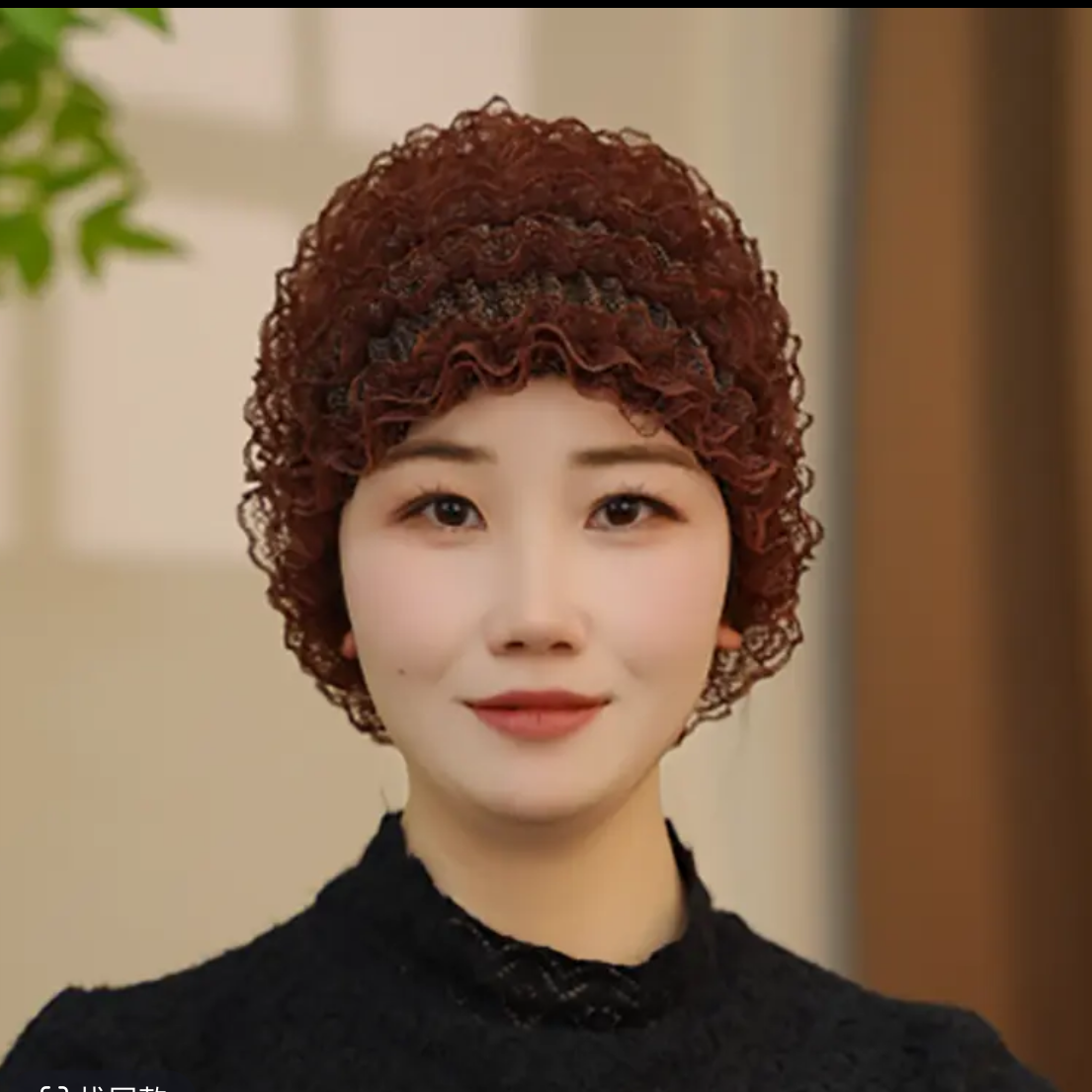 新款洋气轻薄防尘美人帽蕾丝花边遮白发小帽中老年人帽假发包头帽