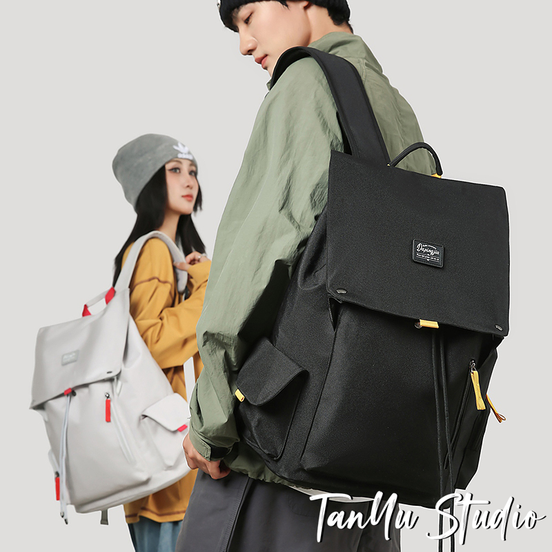 探屿2025新款潮牌时尚双肩包上课书包男休闲百搭轻便登山包电脑包