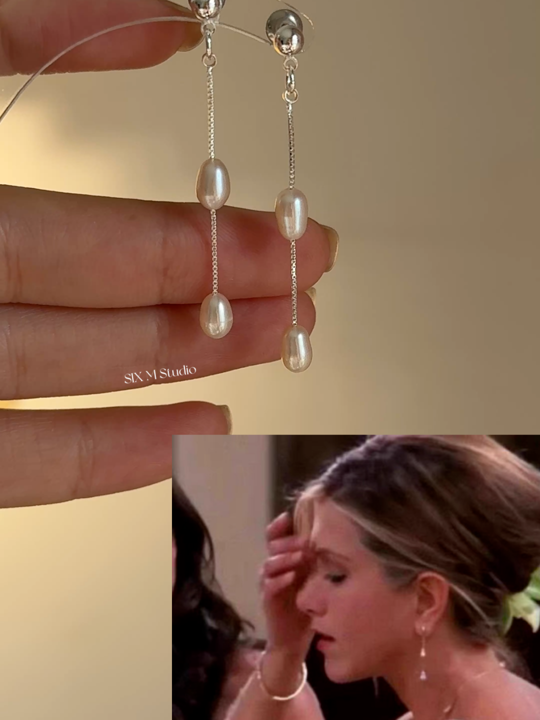 非金属硅胶耳饰 老友记瑞秋同款无耳洞耳夹项链水滴形细长款耳饰