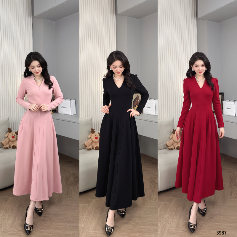 Saeda品牌女装带口袋显瘦法式公主风连衣裙YF3987