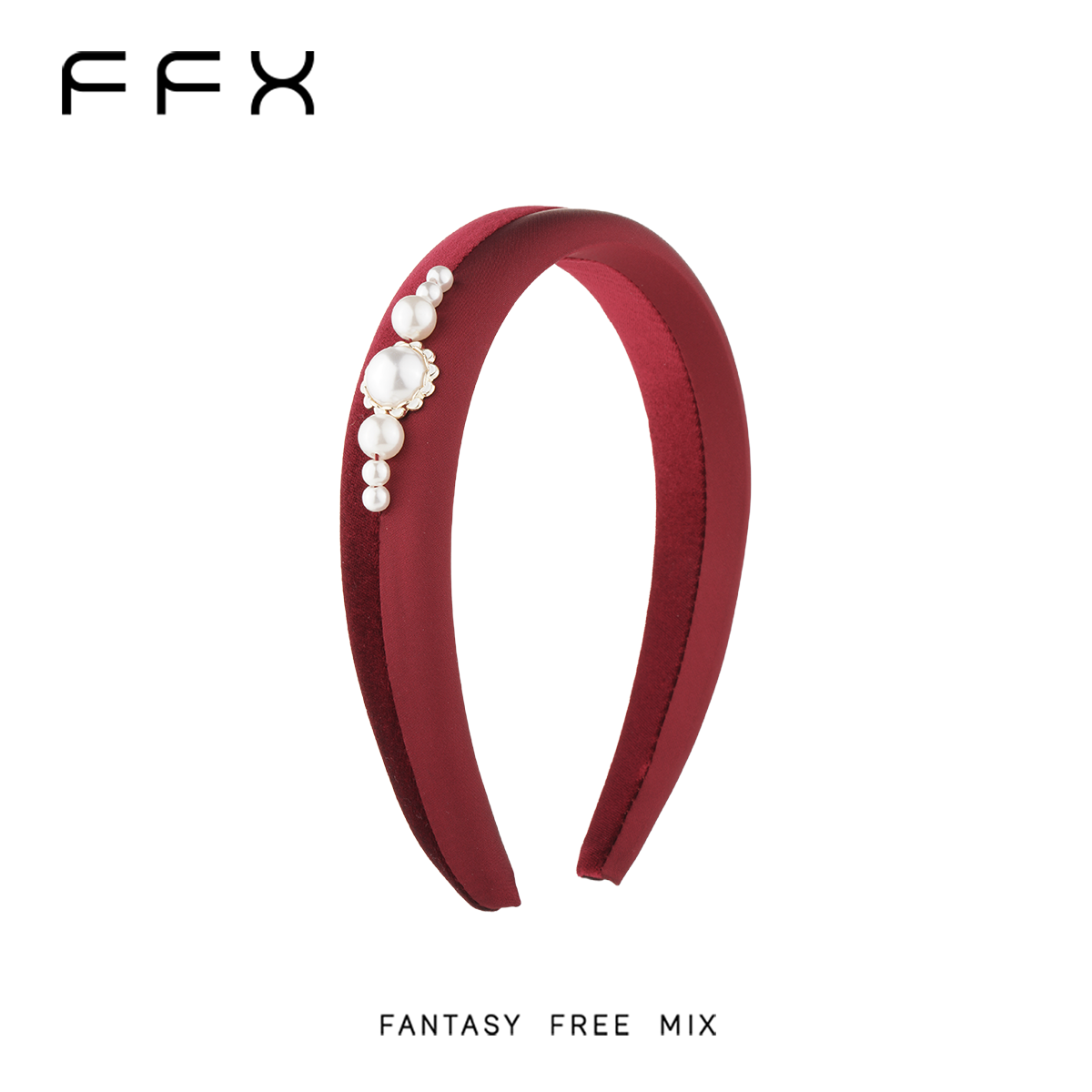 FFX弗弗西丝绒拼接发箍女【天生金贵】小香风红色喜庆头箍法式发饰