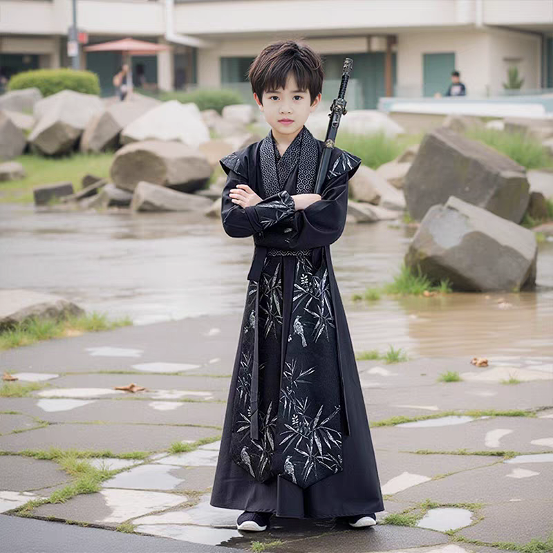 男童汉服春秋儿童唐装男孩古装国潮古风侠客公子帅气中国风