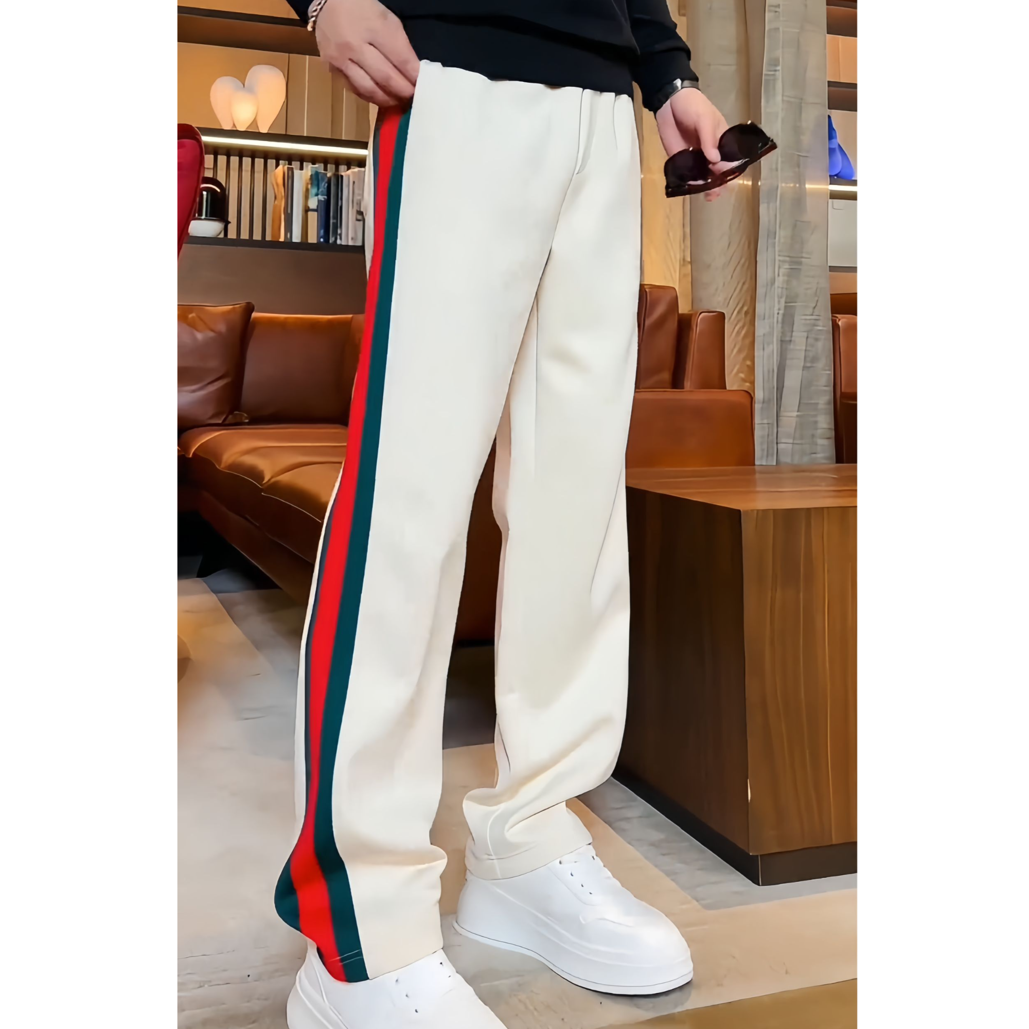 2025高端垂感纯色休闲裤百搭轻奢舒适简约直筒男装男士男裤卫裤