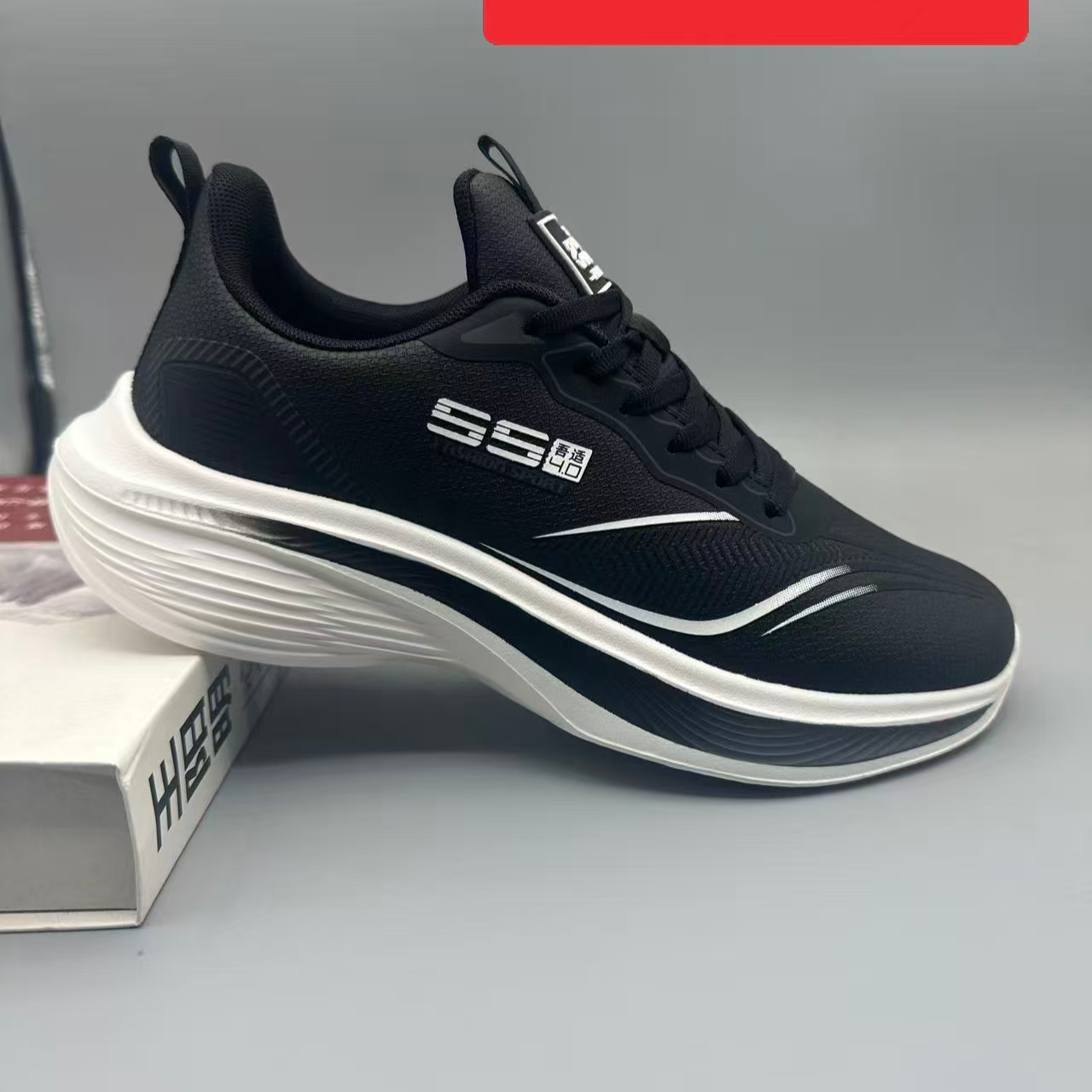 男士加绒皮面休闲弹力舒适运动男鞋