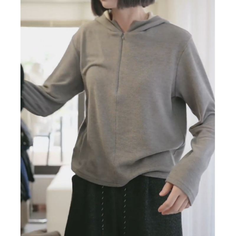 秋冬加厚连帽内韩版宽松拉链打底衫T恤LK2507891