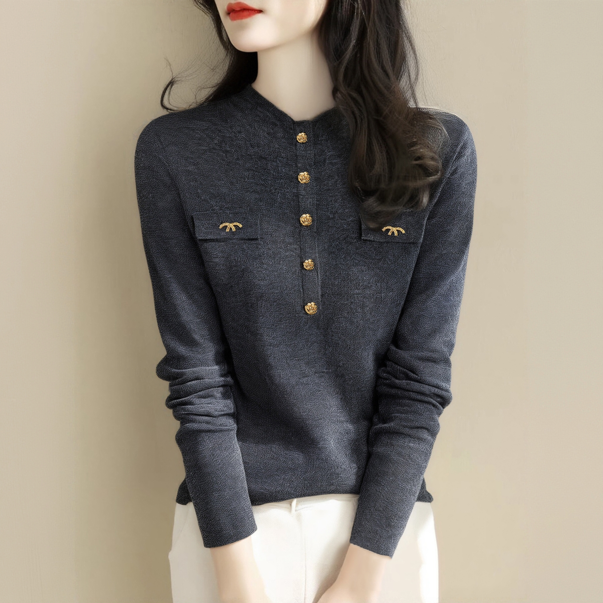 高端女装2025秋冬款半高领打底衫大码胖mm毛衣百搭显瘦针织衫上衣