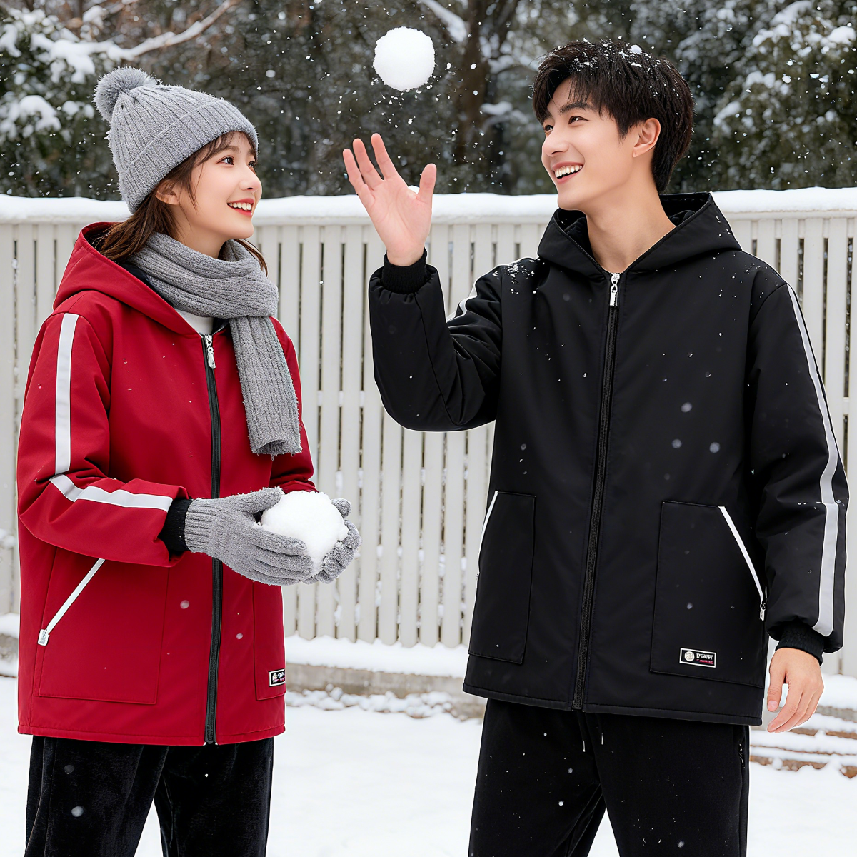 工作服男女同款围裙短款加绒防风防水长袖罩衣定制logo冬时尚户外