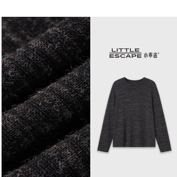 小乖逃休闲时尚深灰T恤长袖九暗紫离火打底潮流250890