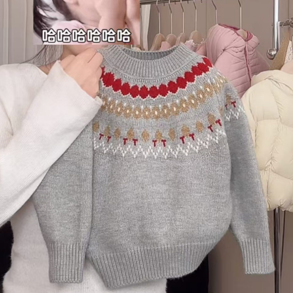 【圣诞专属】女童冬季毛衣2025新款洋气圣诞节针织百搭休闲套头衫