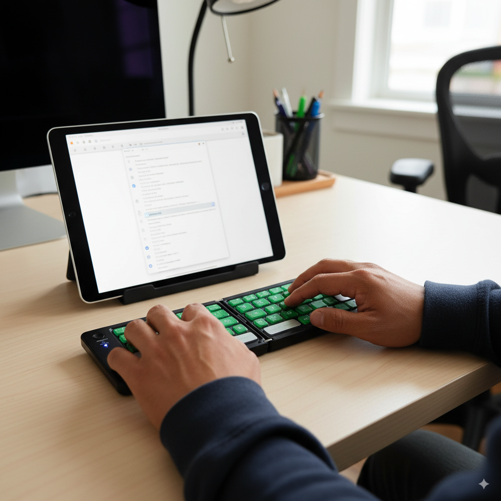 无线蓝牙键鼠游戏充电办公安卓折叠键盘机械手感｜RGB背光｜