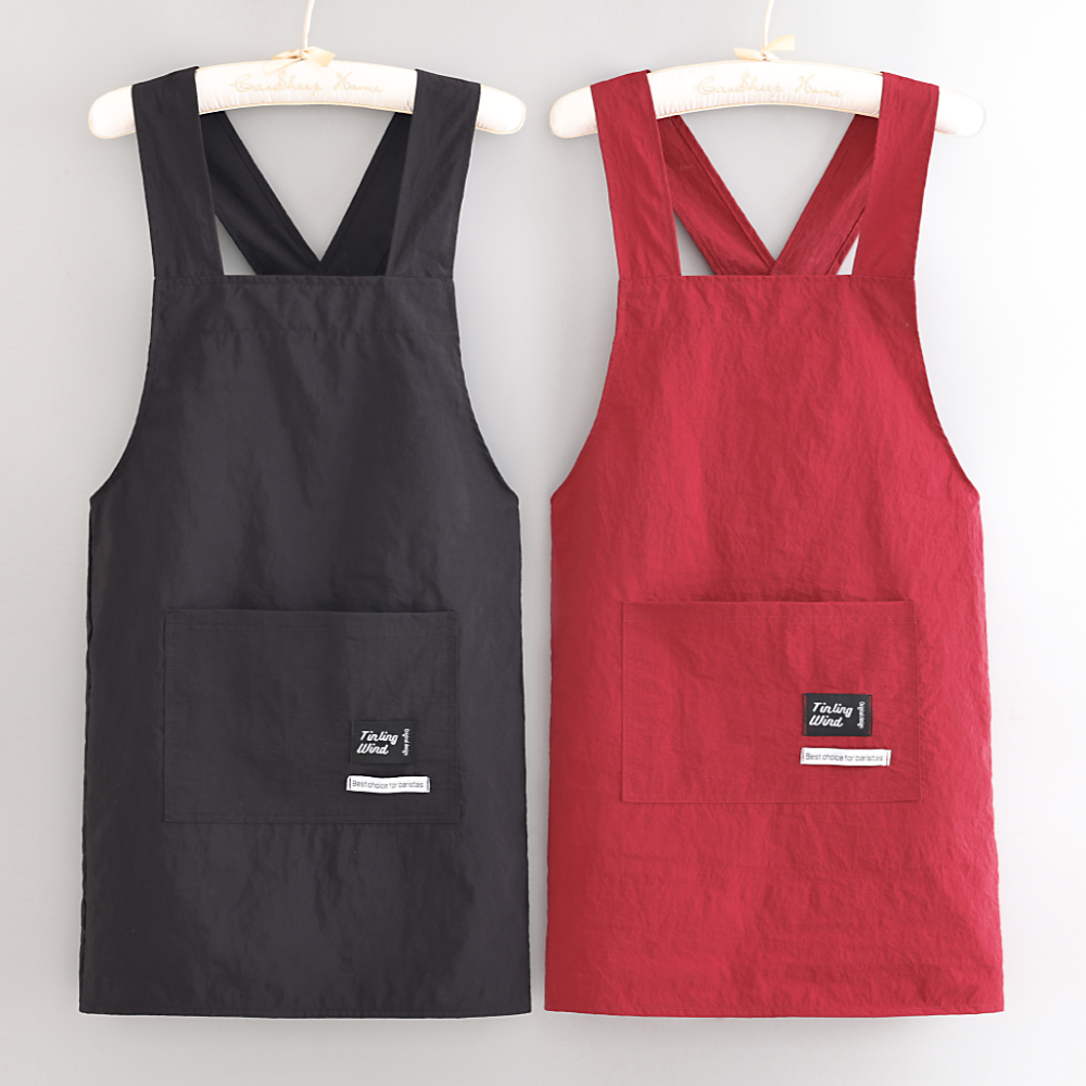 时尚简约围裙厨房家用干活耐脏防泼水围腰罩衣餐饮可定制工作服