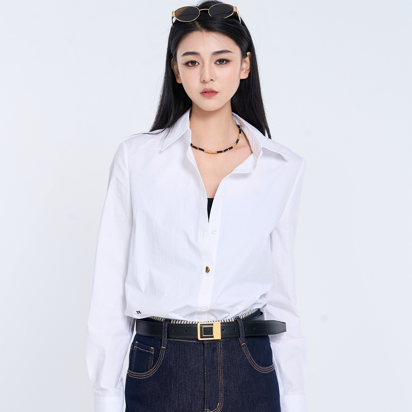 ZHENXI【事业脑2.0】高个子穿搭精致翻领薄款显白衬衫25QDYY0510