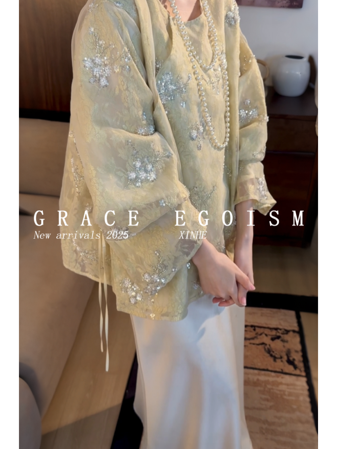 金禾【玉罗裳】清仓折扣新款国风重工钉珠亮片刺绣斜门襟上衣3144