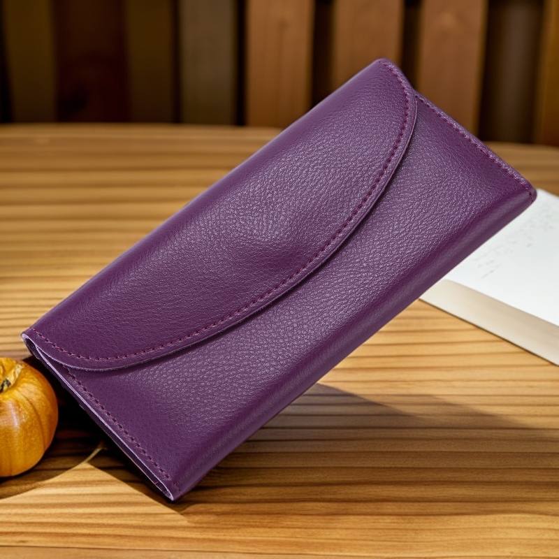 女士薄款真皮耐磨长款拉链手包款见外包装钱包皮钱包三折百搭小众