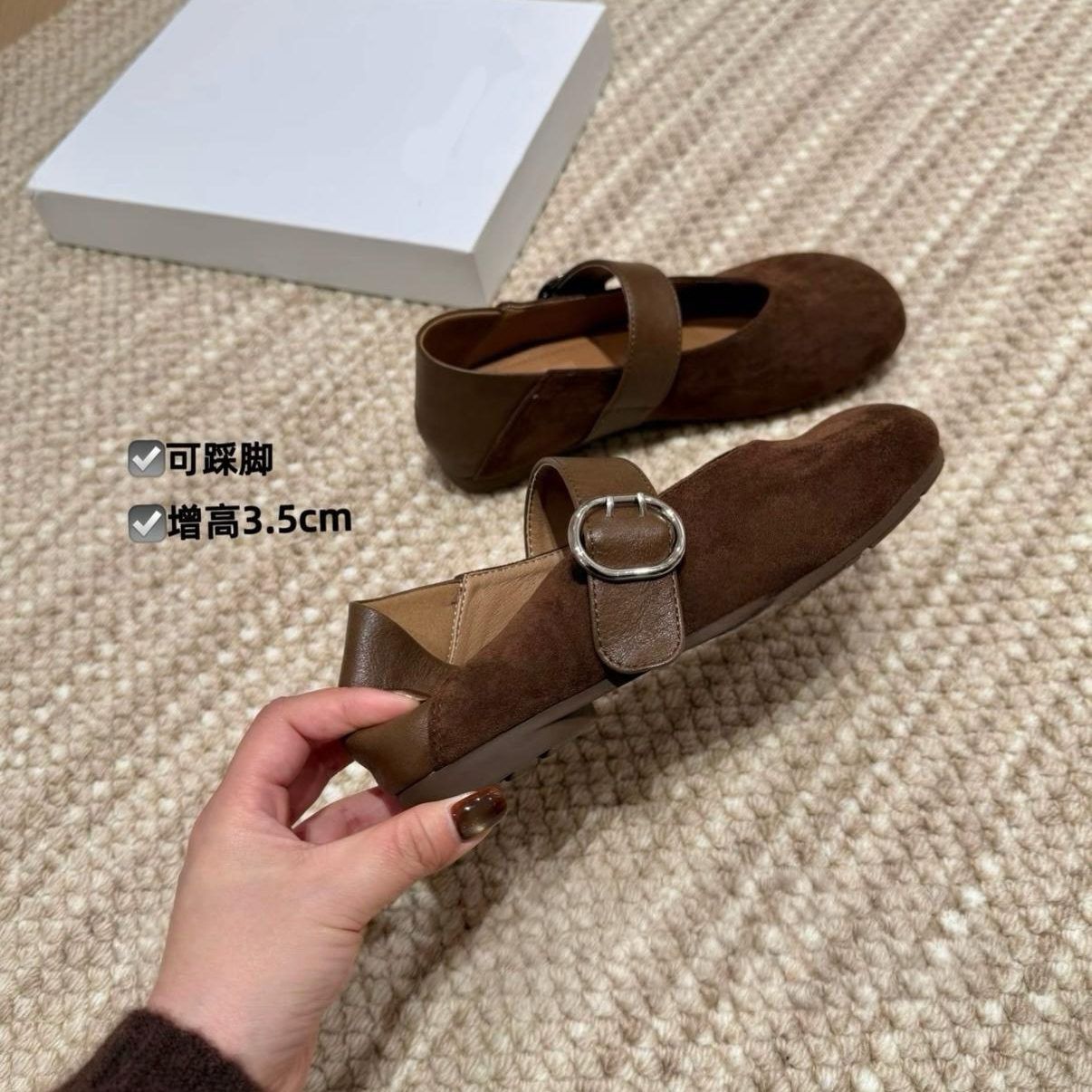 【现货】内增高3.5cm~豹纹玛丽珍2025秋季复古韩版软底浅口单鞋超软